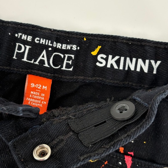 The Childrens Place Kids Black Skinny Jeans Cars Print 9 12 Months - Picture 7 of 8